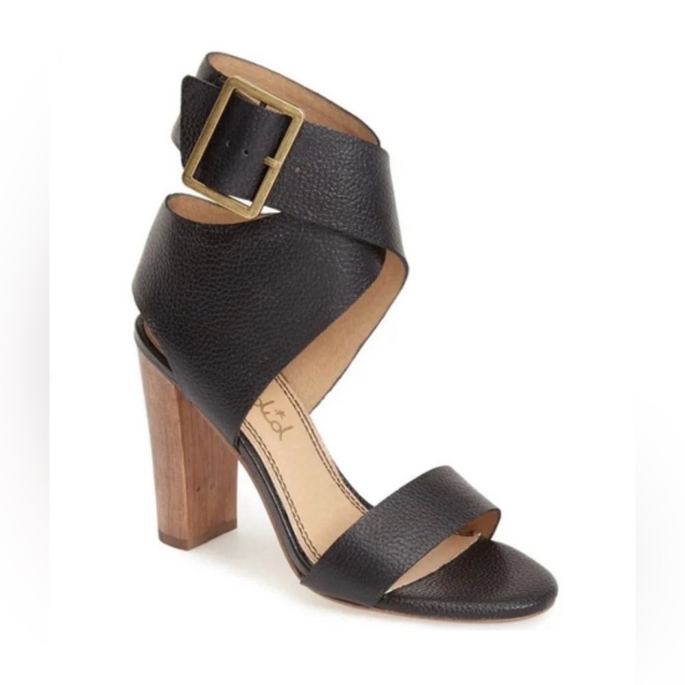 Splendid Jayla Heels Leather Straps with buckles Wooden Heel 6